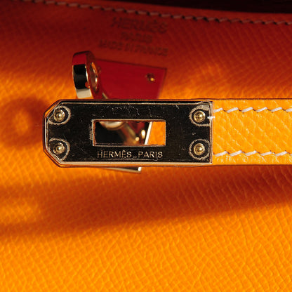 Hermes Epsom Candy Kelly Sellier 25 Jaune d'Or Feu 10 of 23