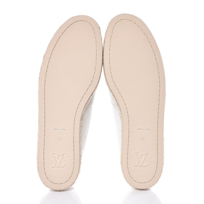 Louis Vuitton Calfskin Tropical Bloom Espadrille Flat 38 White 5 of 11