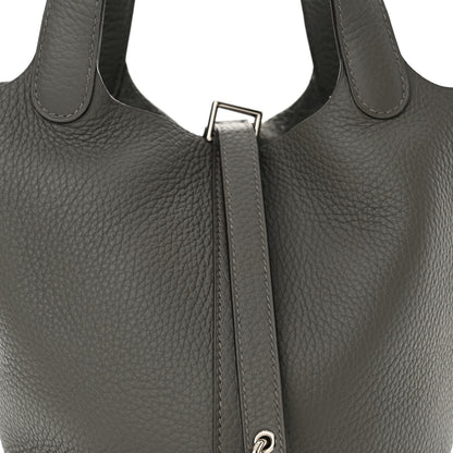 Hermes Taurillon Clemence Picotin Lock 18 PM Gris Meyer 8 of 13