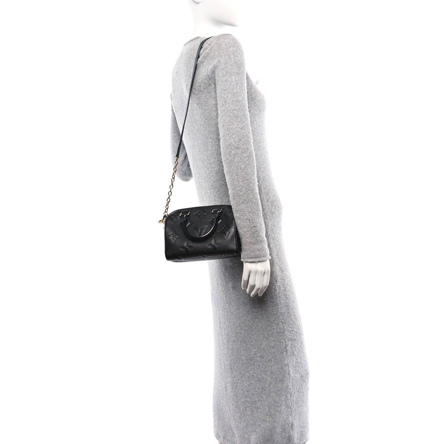 Louis Vuitton Empreinte Monogram Giant Speedy Bandouliere 20 Black 2 of 9