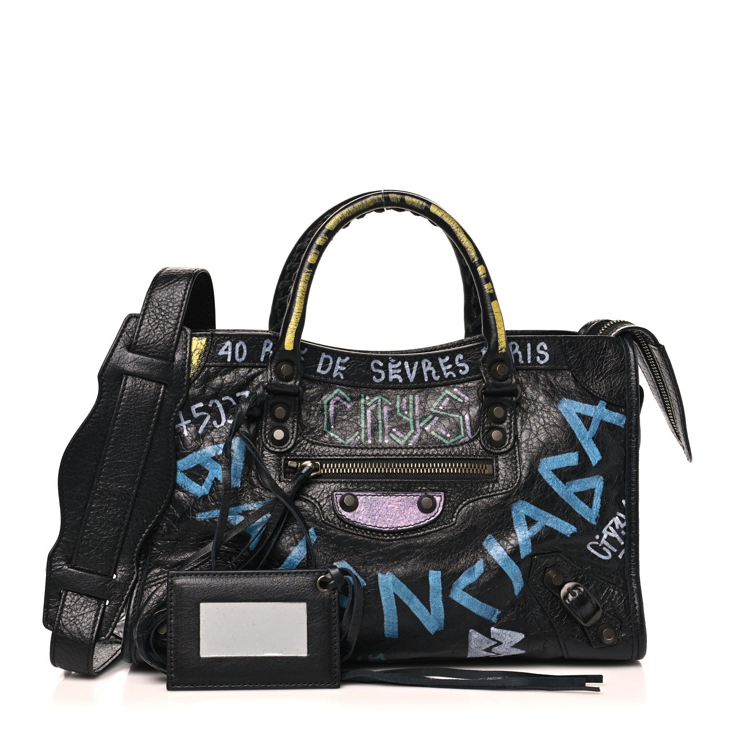 Balenciaga Agneau Graffiti All Over Classic Hardware S City Black Multicolor 3 of 11