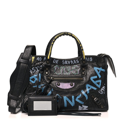 Balenciaga Agneau Graffiti All Over Classic Hardware S City Black Multicolor 3 of 11