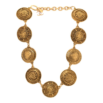 Chanel Metal CC Medallion Necklace Gold 3 of 5