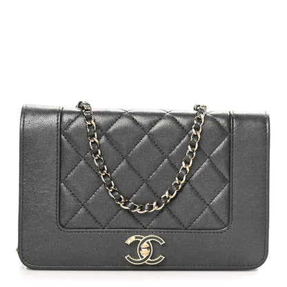 Chanel Sheepskin Quilted Mademoiselle Vintage Wallet On Chain WOC Ruthenium 1 of 12