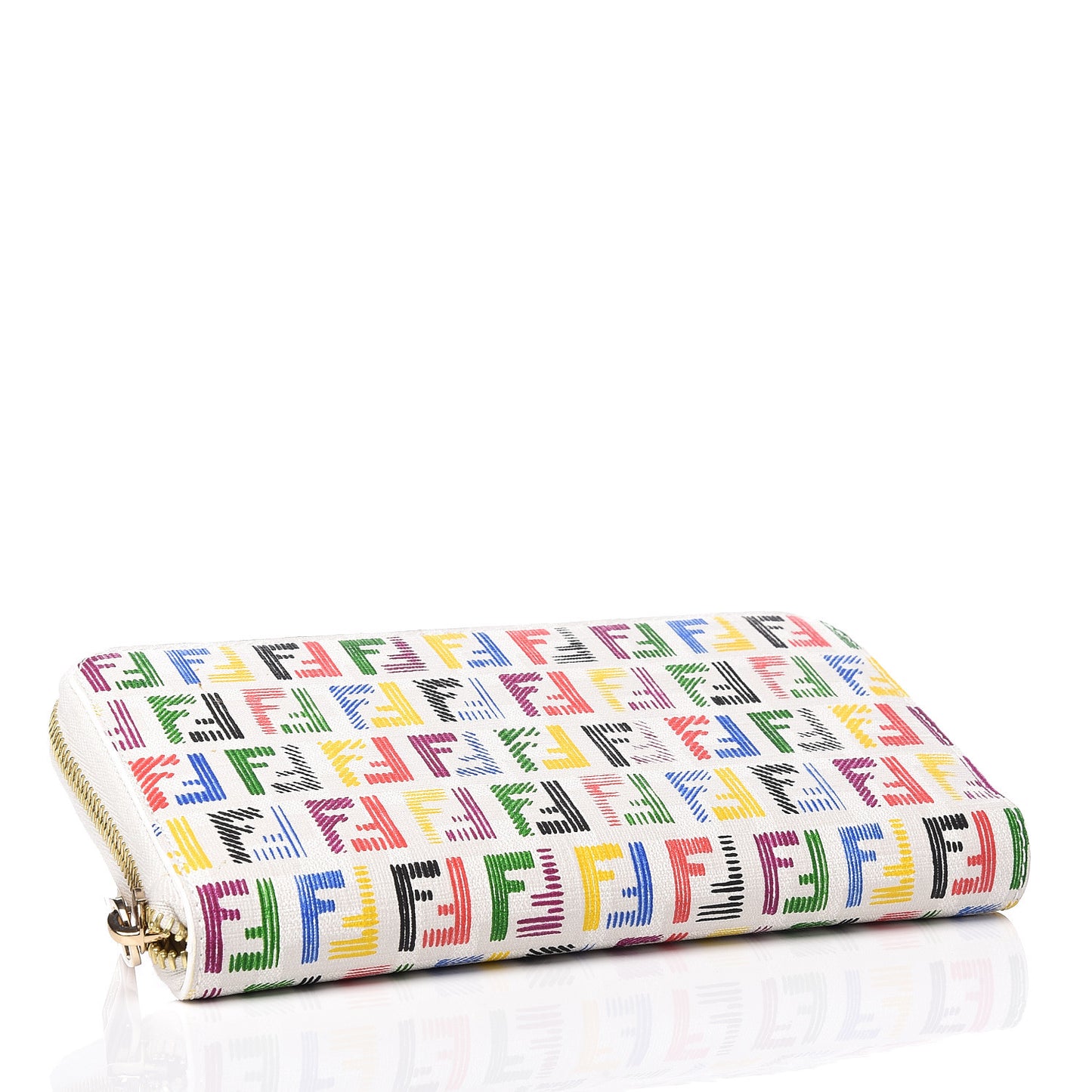 Zucchino Spalmati FF Multicolor Zip Around Wallet White Multicolor