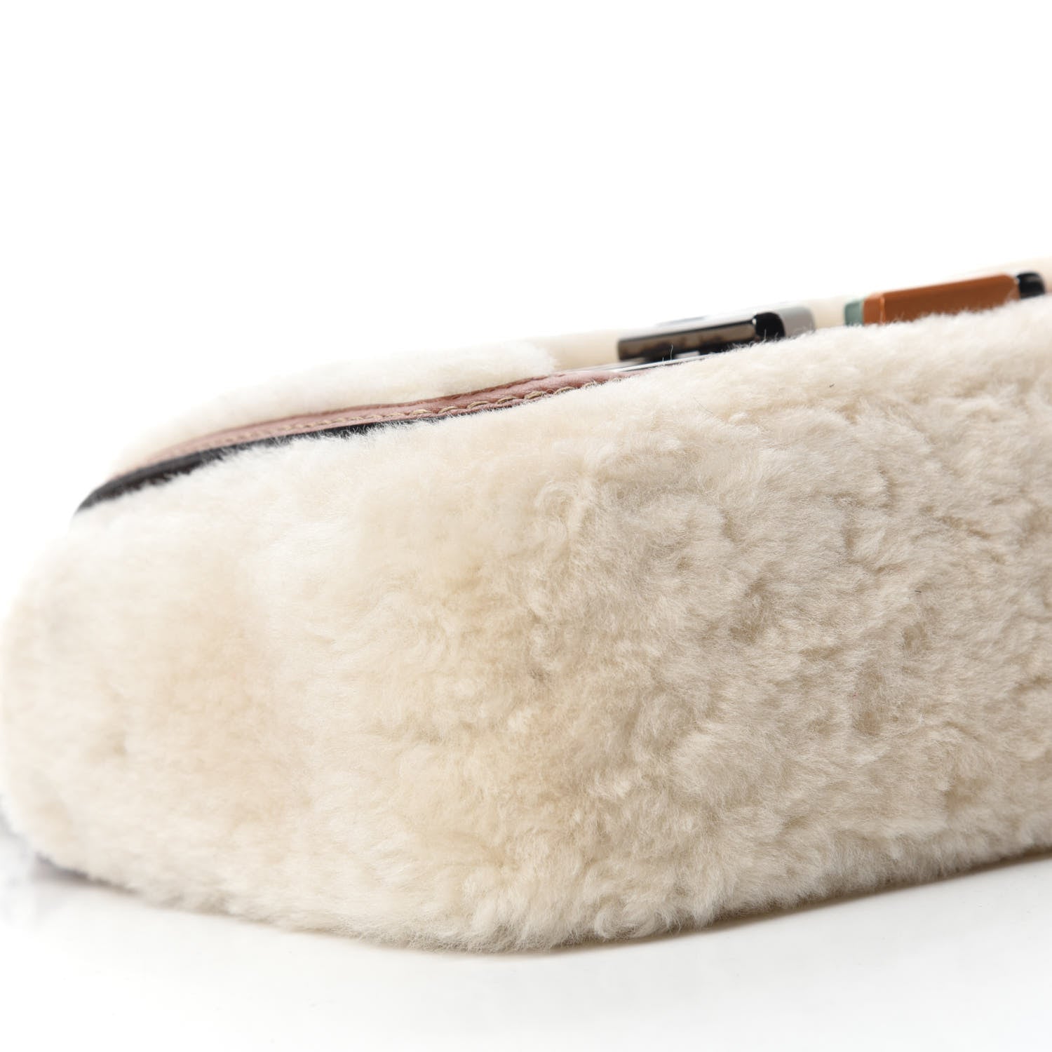 Fendi Shearling Vitello Dolce 3Baguette Shoulder Bag Beige 6 of 10