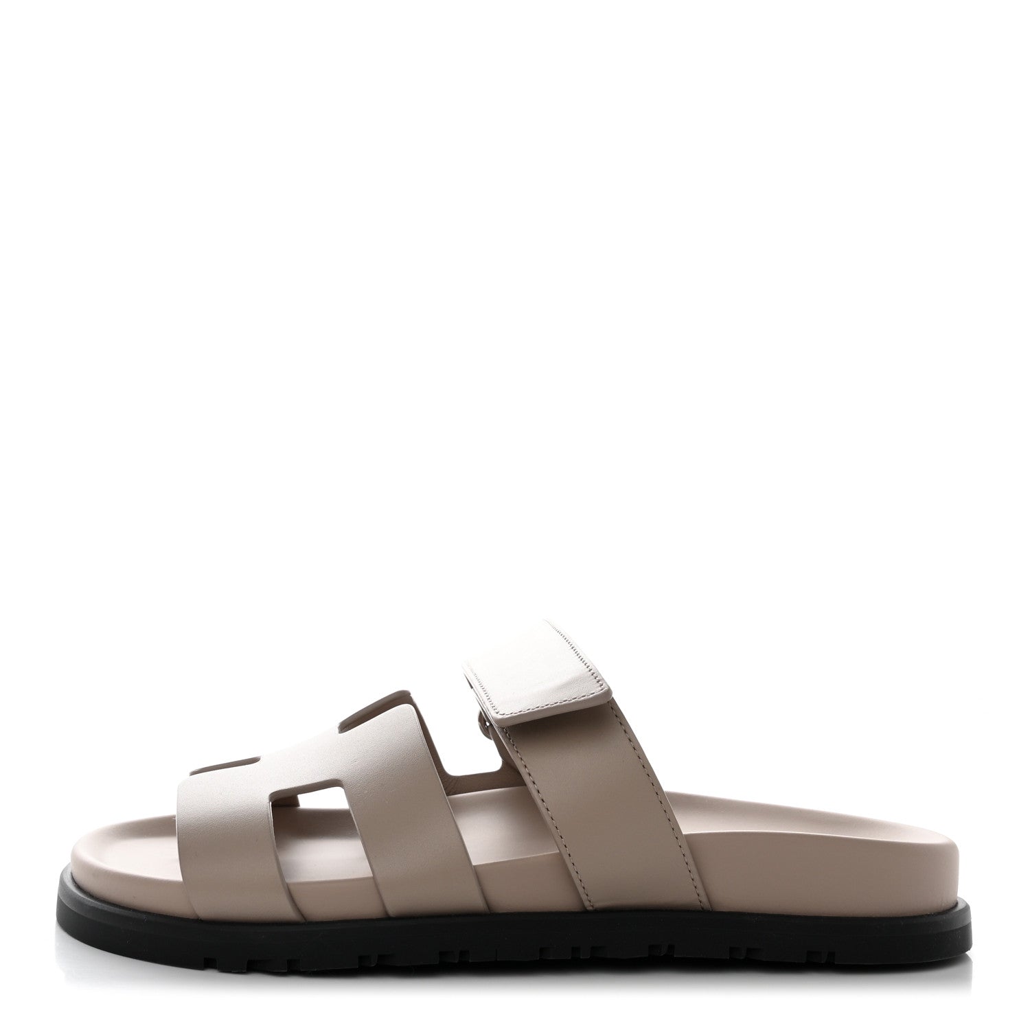 Hermes Calfskin Womens Chypre Sandals 37 Beige Mastic 1 of 8