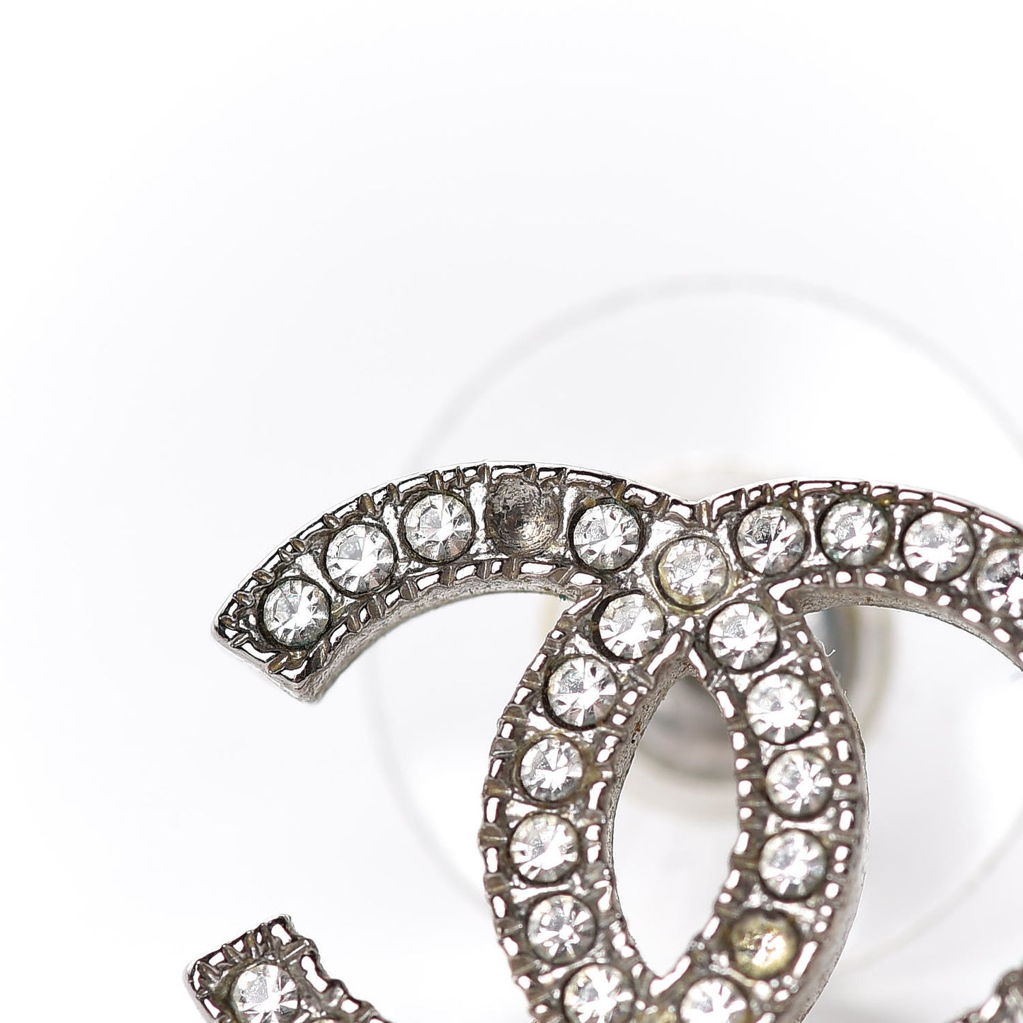Crystal CC Earrings Silver