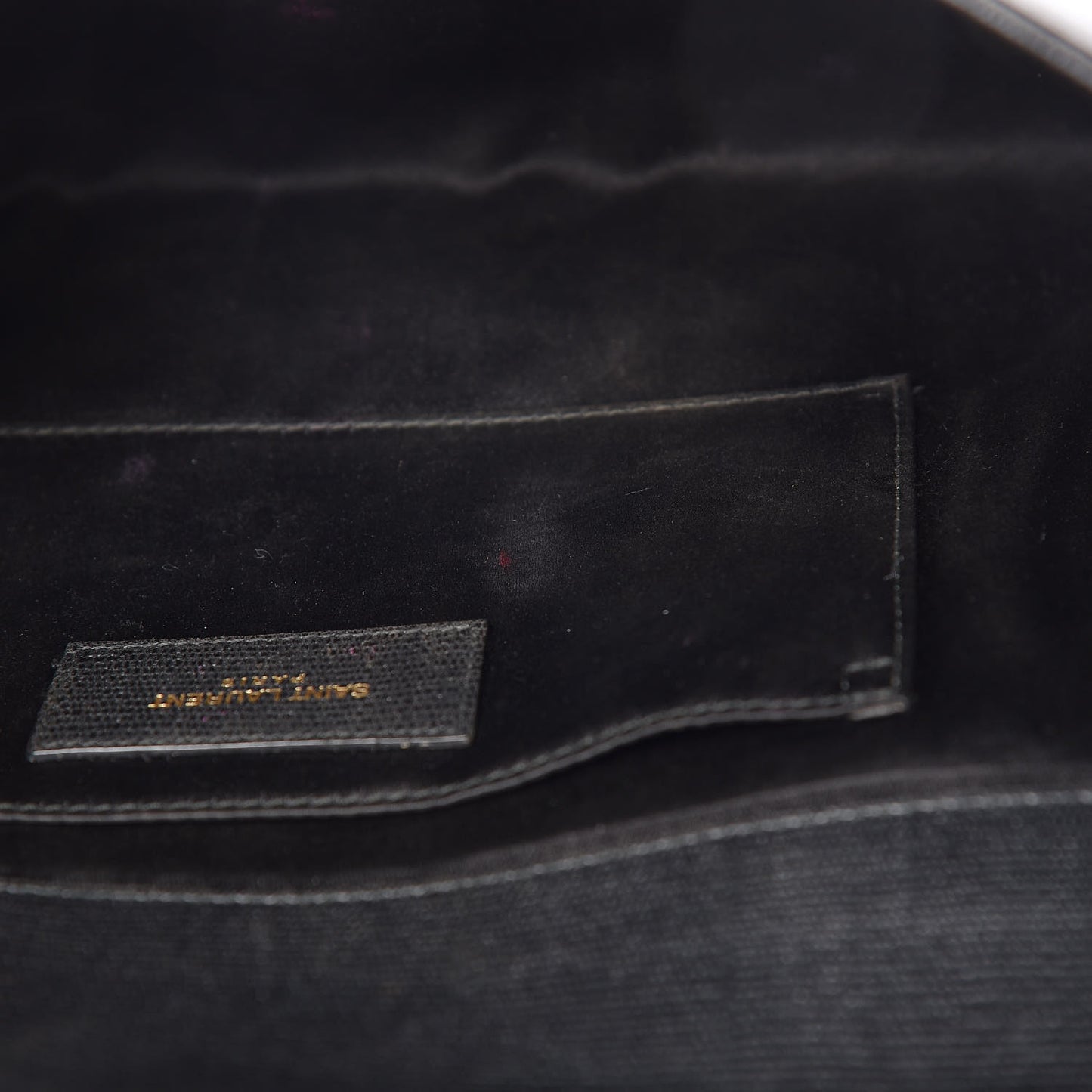 Textured Calfskin Classic Y Ligne Clutch Black
