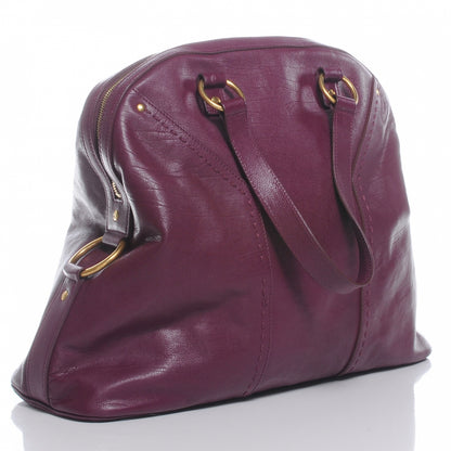 Saint Laurent Leather Oversized MUSE Black Cherry 3 of 7