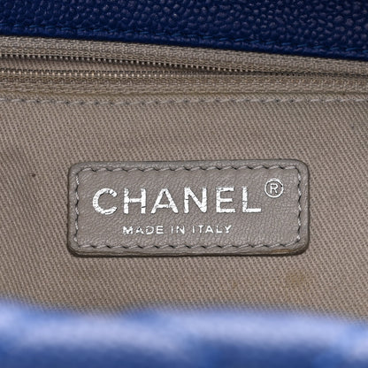 Chanel Caviar Quilted Easy Zip Flap Tote Blue 6 of 17