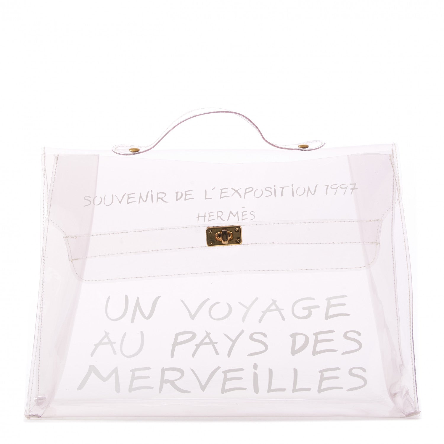 Hermes Vinyl Souvenir De L'Exposition Kelly Transparent 1 of 6