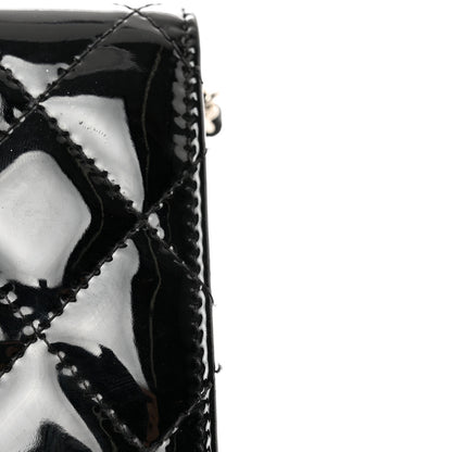 Chanel Patent Quilted Wallet On Chain WOC Black 8 of 9