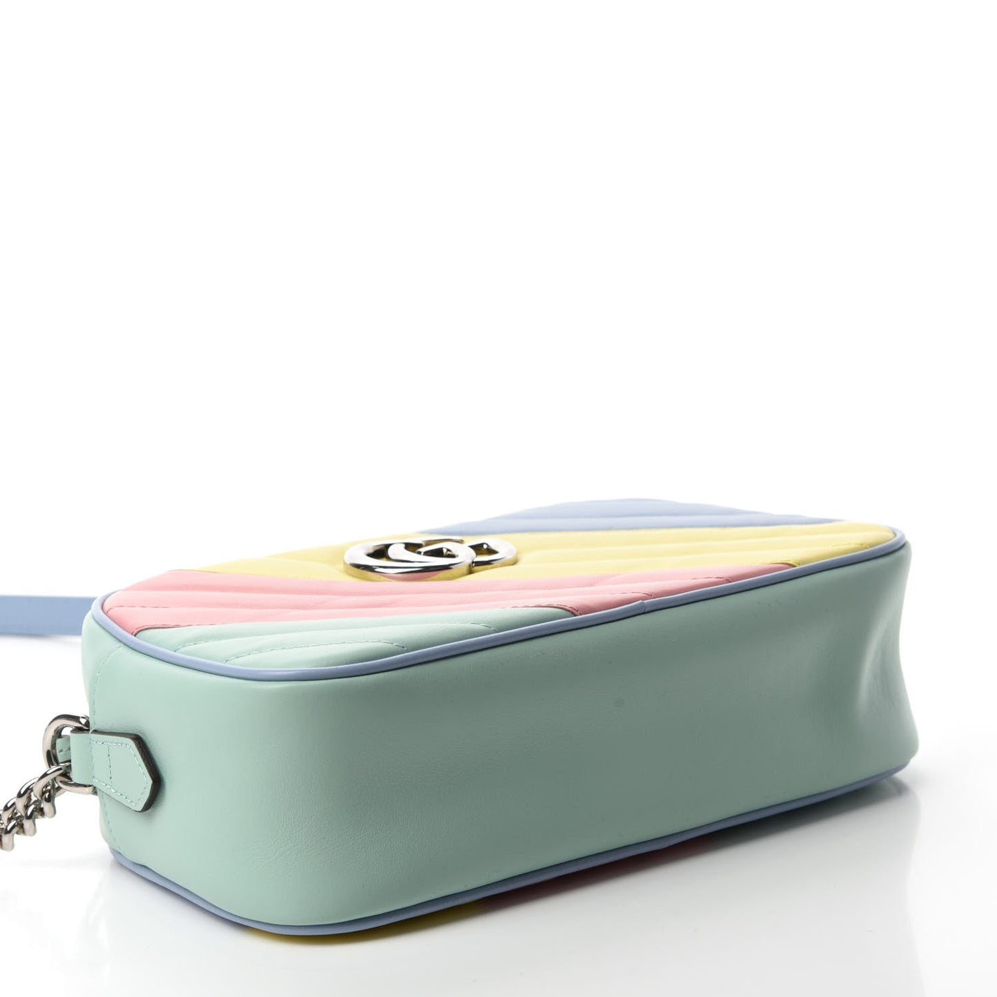 Calfskin Matelasse Diagonal Small GG Marmont Chain Shoulder Bag Multicolor Pastel