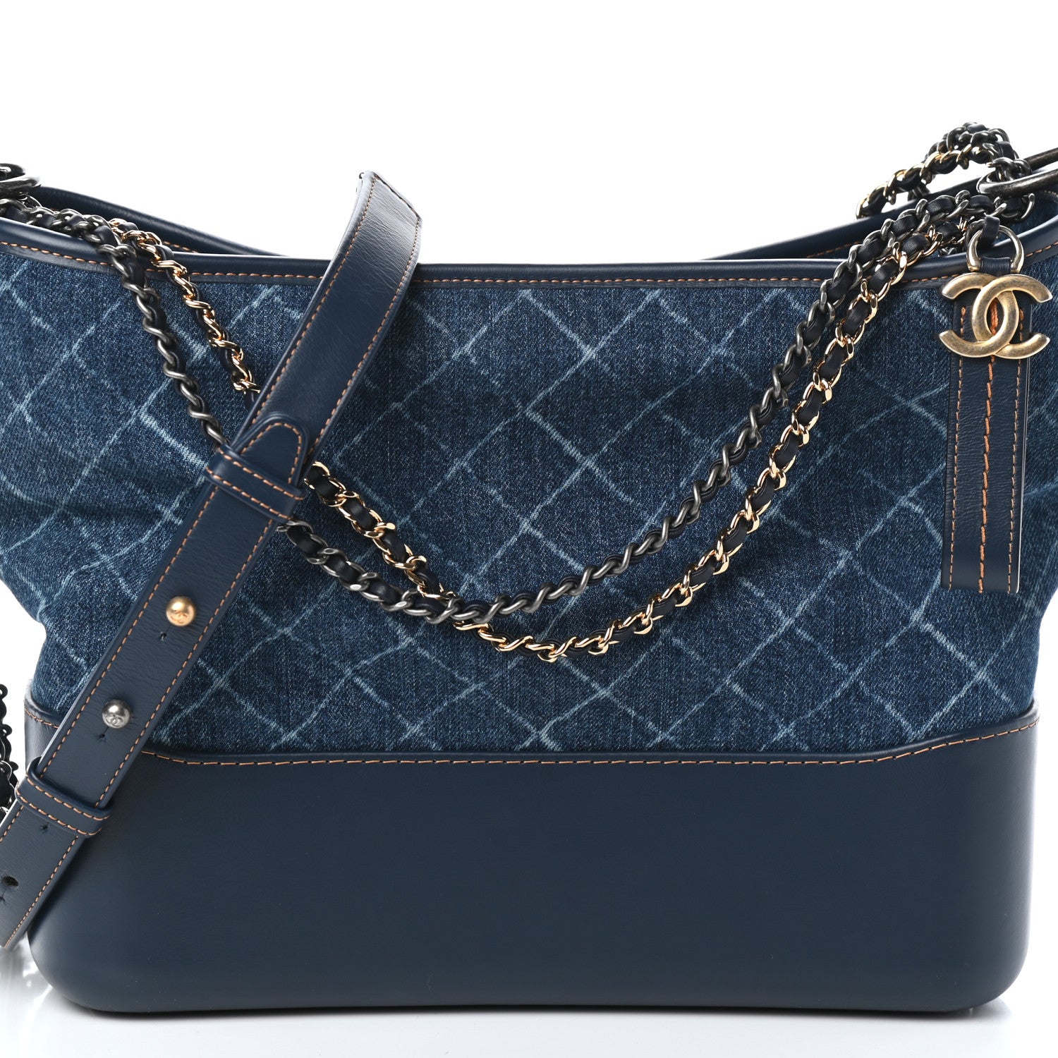 Chanel Denim Calfskin Medium Gabrielle Hobo Blue 8 of 10