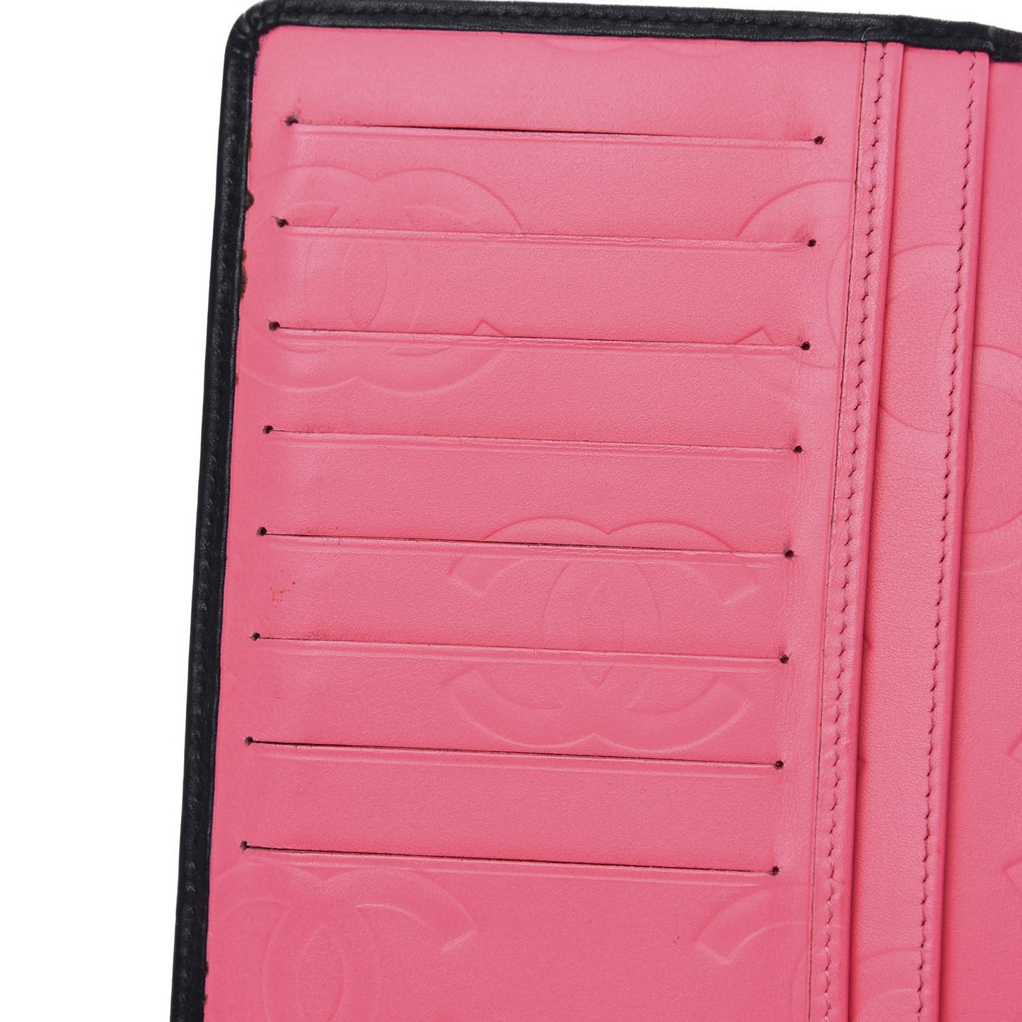 Calfskin Quilted Cambon Yen Wallet Black