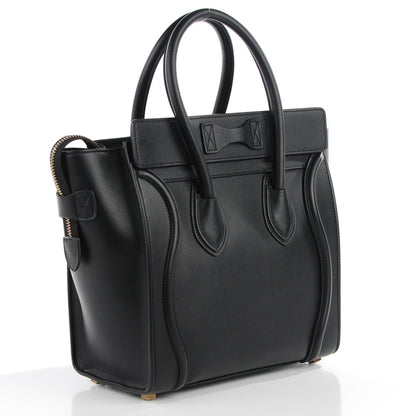 Celine Smooth Calfskin Micro Luggage Black 3 of 8