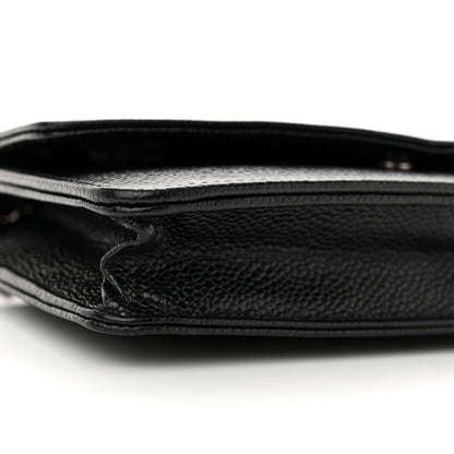 Chanel Caviar Timeless CC Wallet On Chain WOC Black 12 of 13