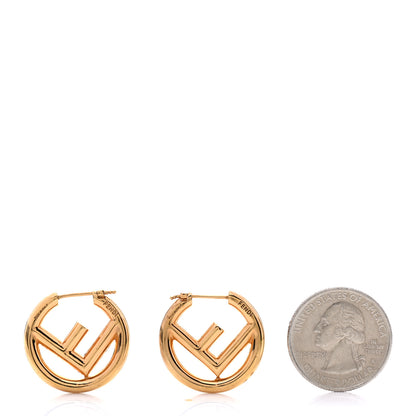 Fendi Metal FF Hoop Earrings Gold 2 of 5