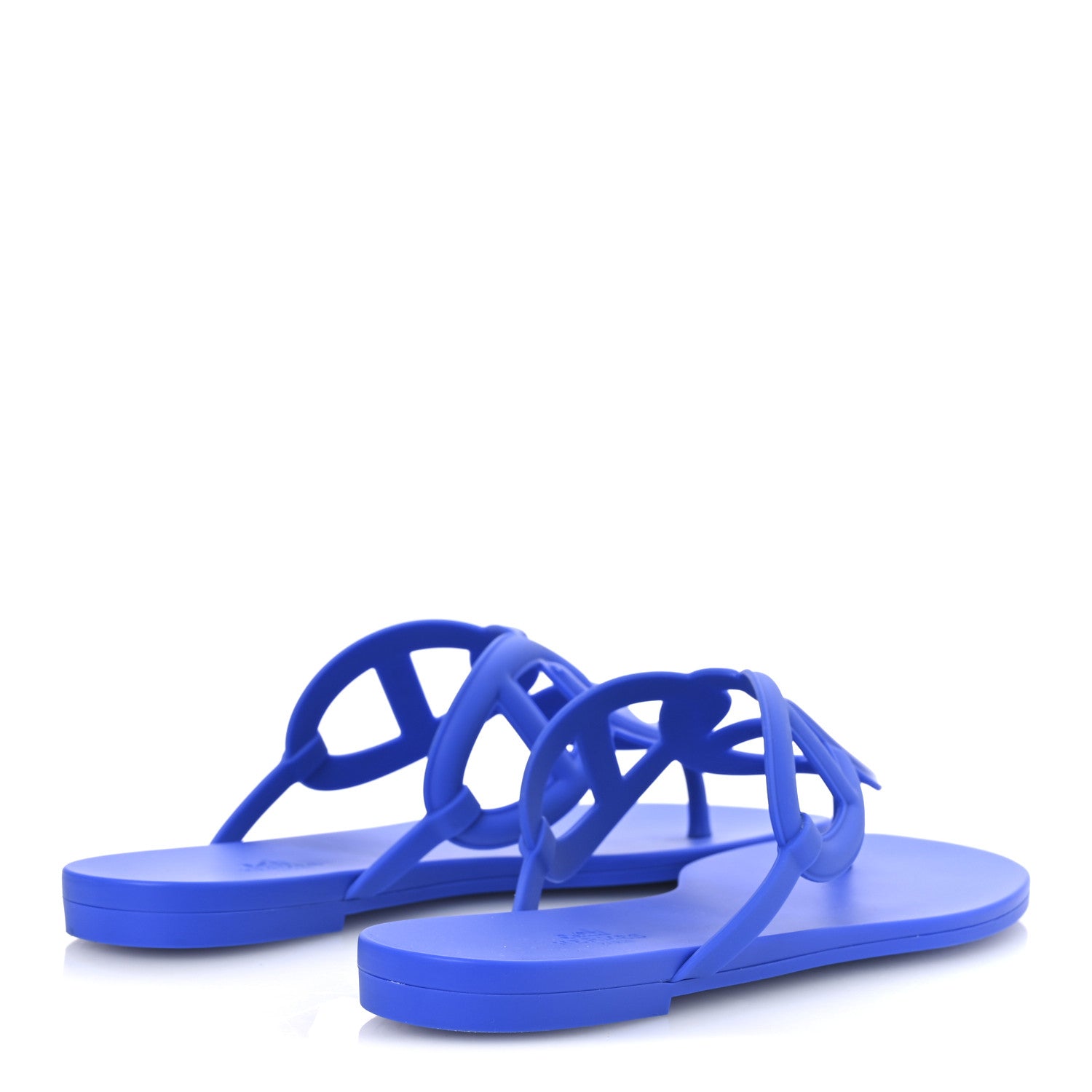 Hermes Rubber Womens Egerie Sandals 40 Bleu Outremer 5 of 11