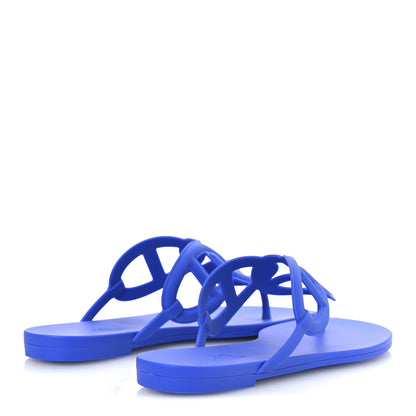 Hermes Rubber Womens Egerie Sandals 40 Bleu Outremer 5 of 11