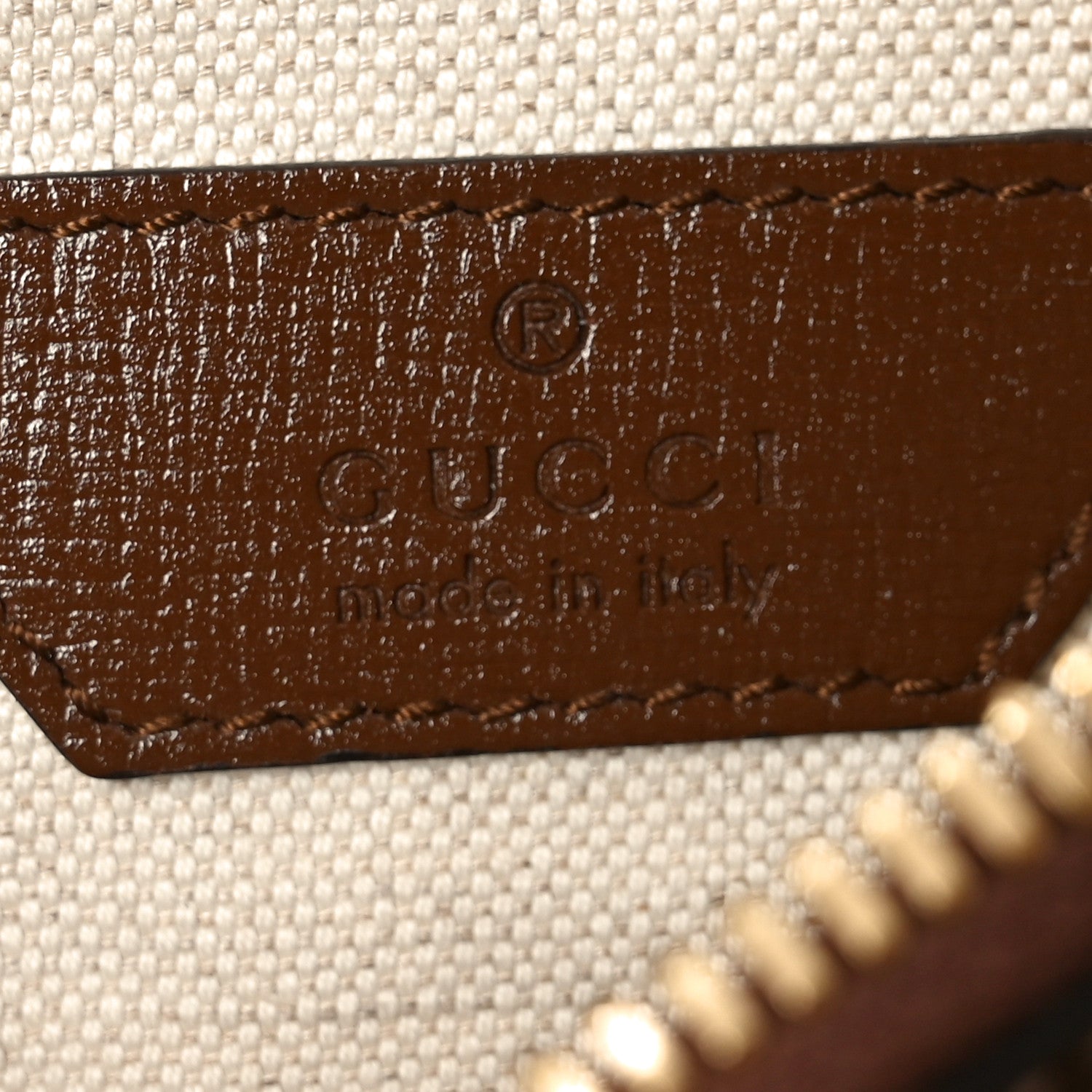 Gucci GG Supreme Monogram Textured Calfskin Retro Interlocking G Belt Bag Beige Ebony Brown Sugar 6 of 10