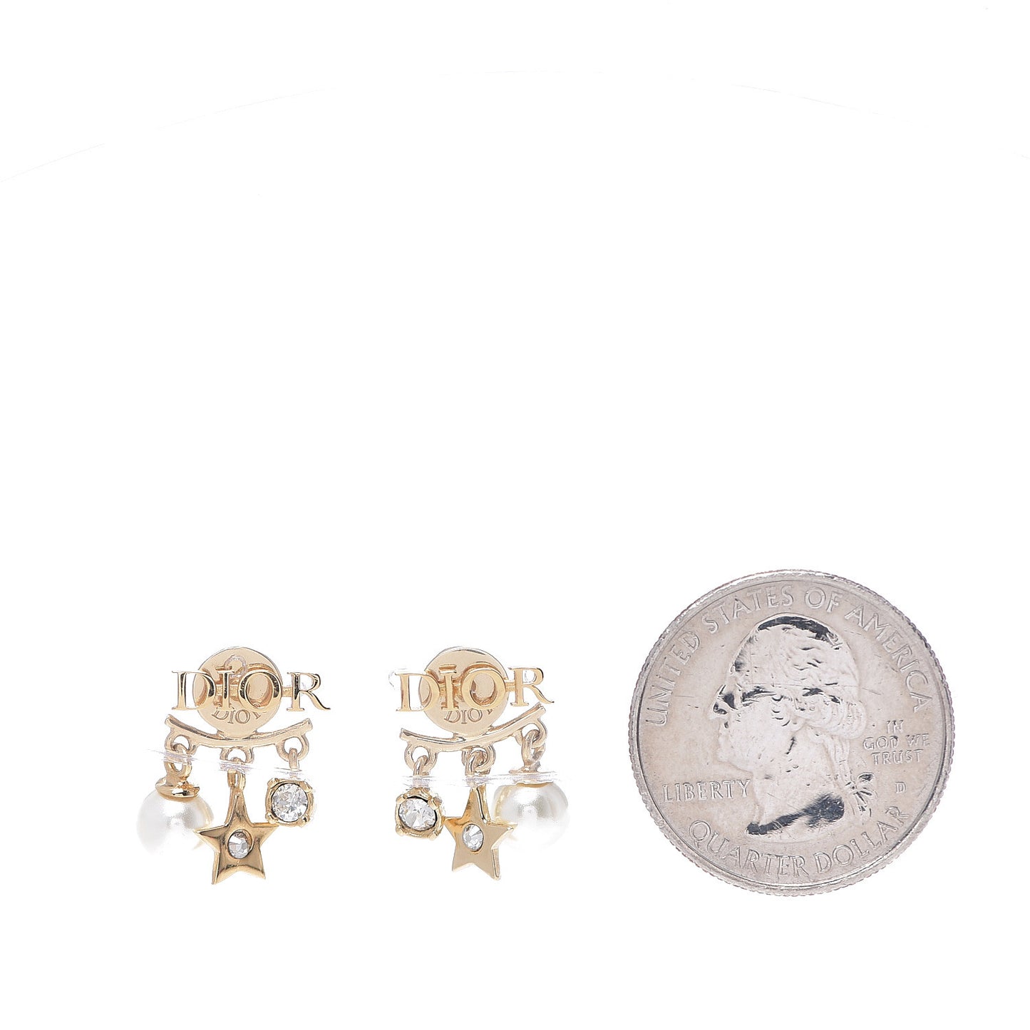 Pearl Crystal Dio(r)evolution Earrings Aged Gold