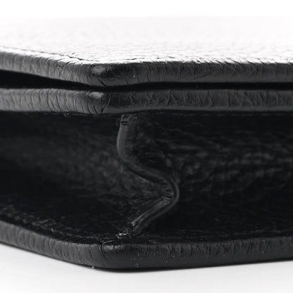 Gucci Dollar Calfskin Enamel Monochrome Mini GG Marmont Chain Wallet Black 8 of 11