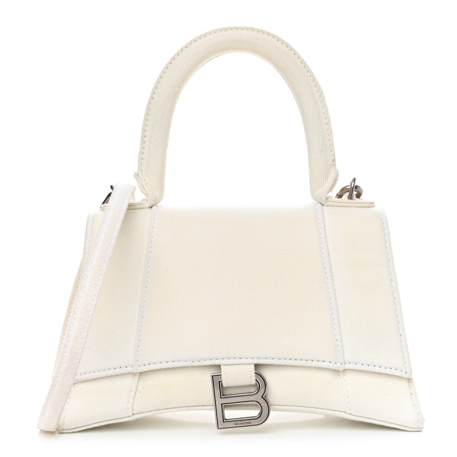 Balenciaga Cotton Canvas Small Hourglass Top Handle Bag White 1 of 18