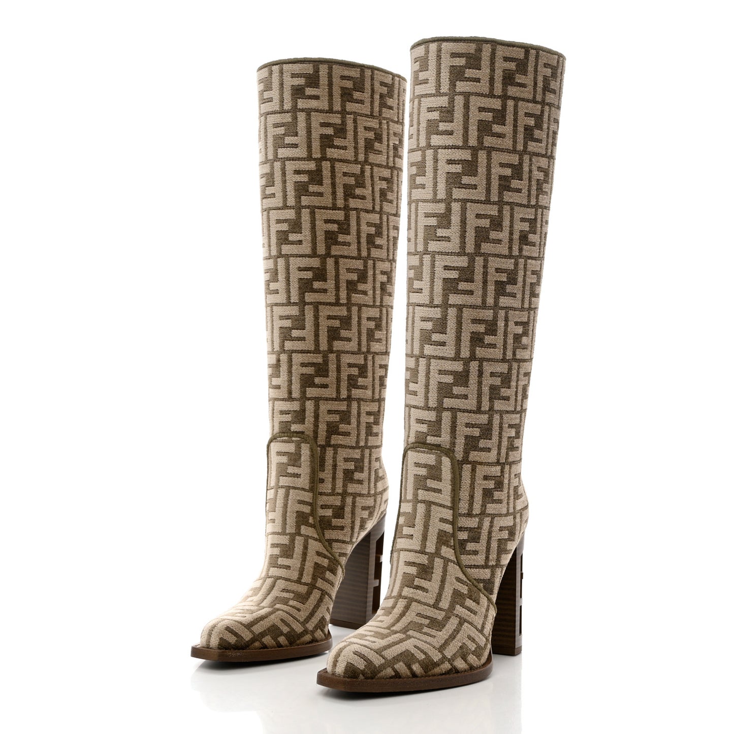 Chenille Jacquard FF 110mm Knee Boots 37 Tortora Nuvola