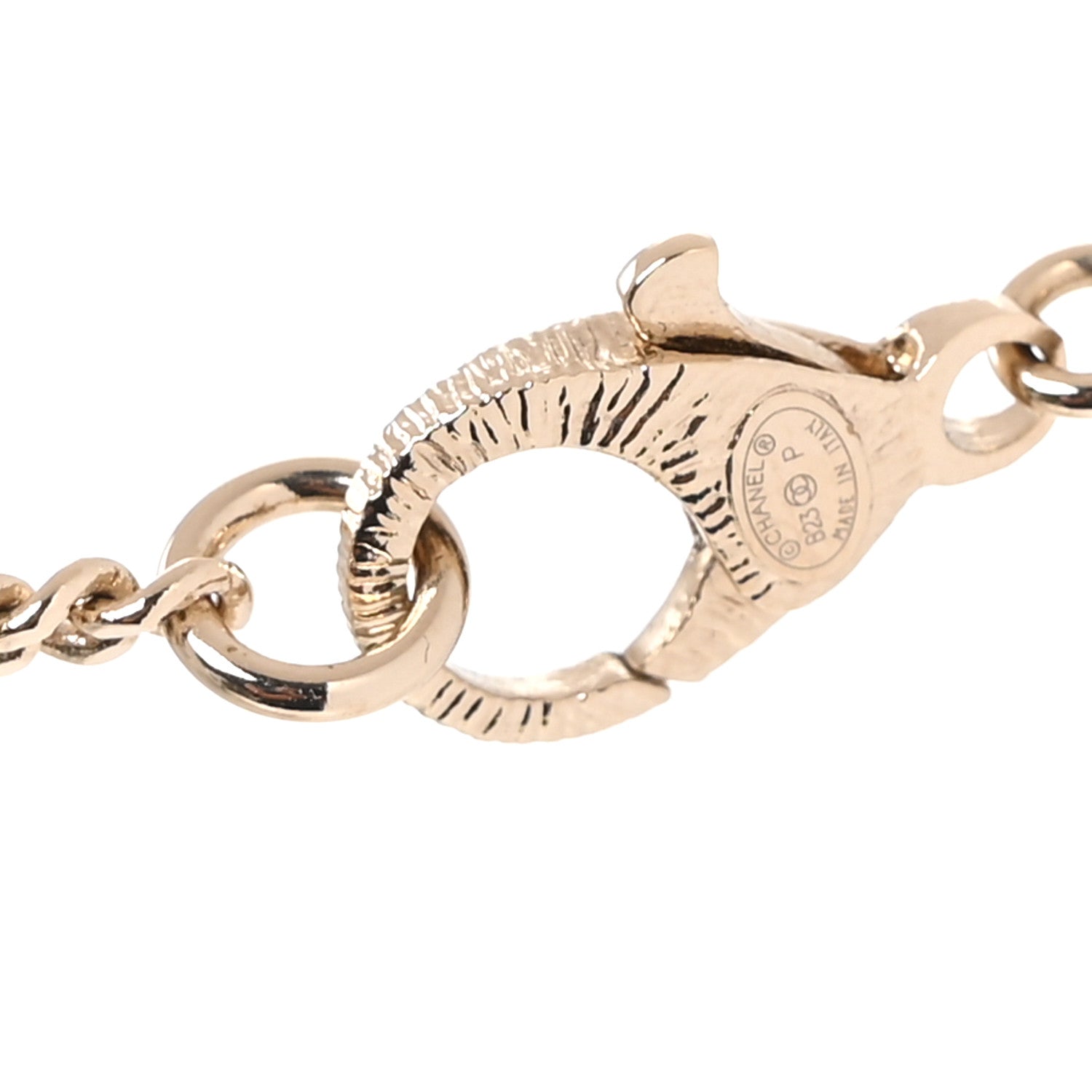 Chanel Lambskin Crystal CC Number 5 Pendant Necklace Gold Black 4 of 5