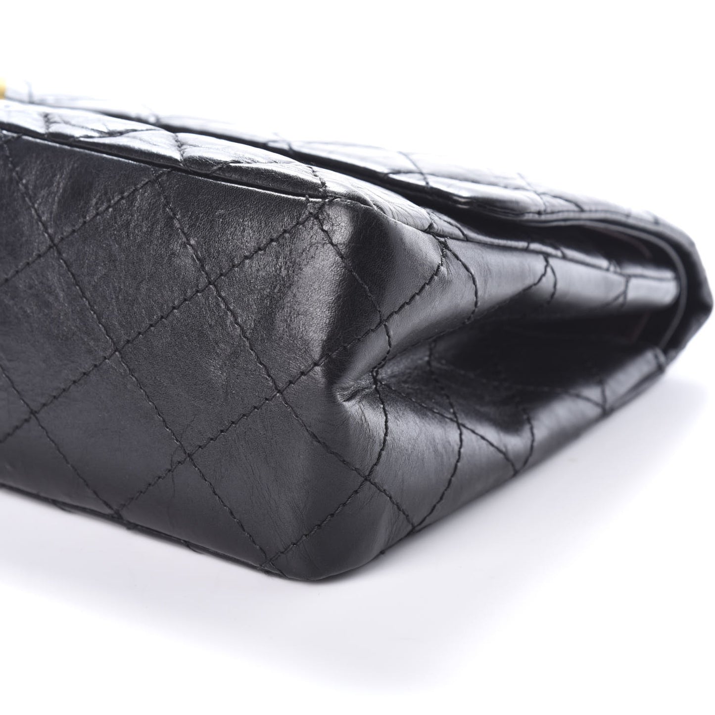 Aged Calfskin Quilted 2.55 Reissue 227 Flap Black