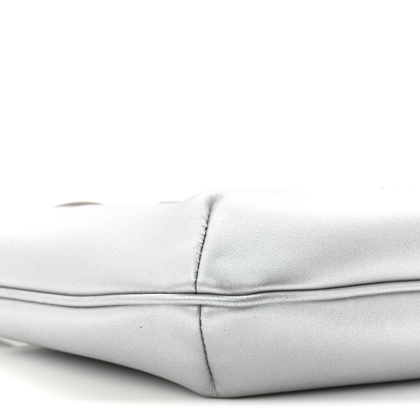 Metallic Calfskin Mary Kate Shoulder Bag Silver
