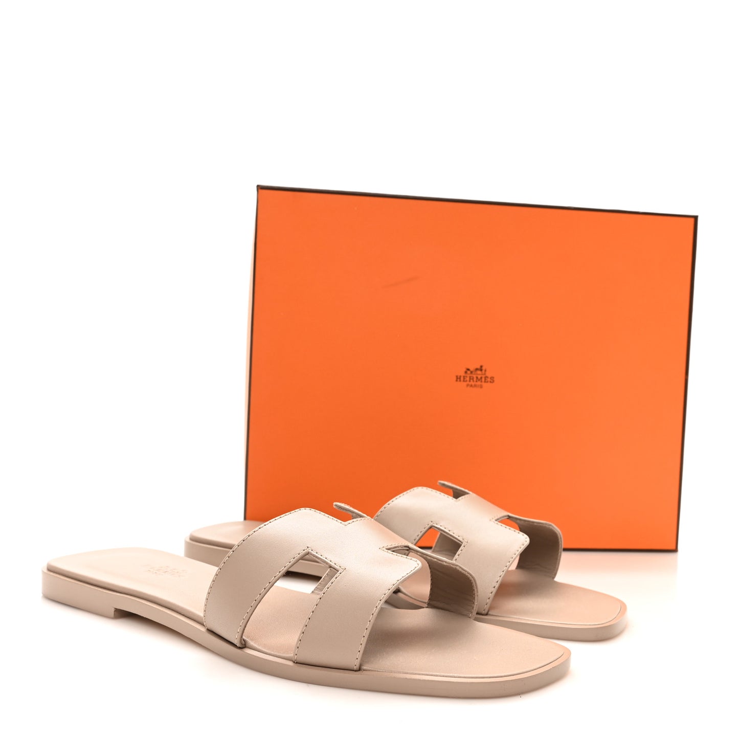 Box Calfskin Oran Sandals 41 Beige Mastic