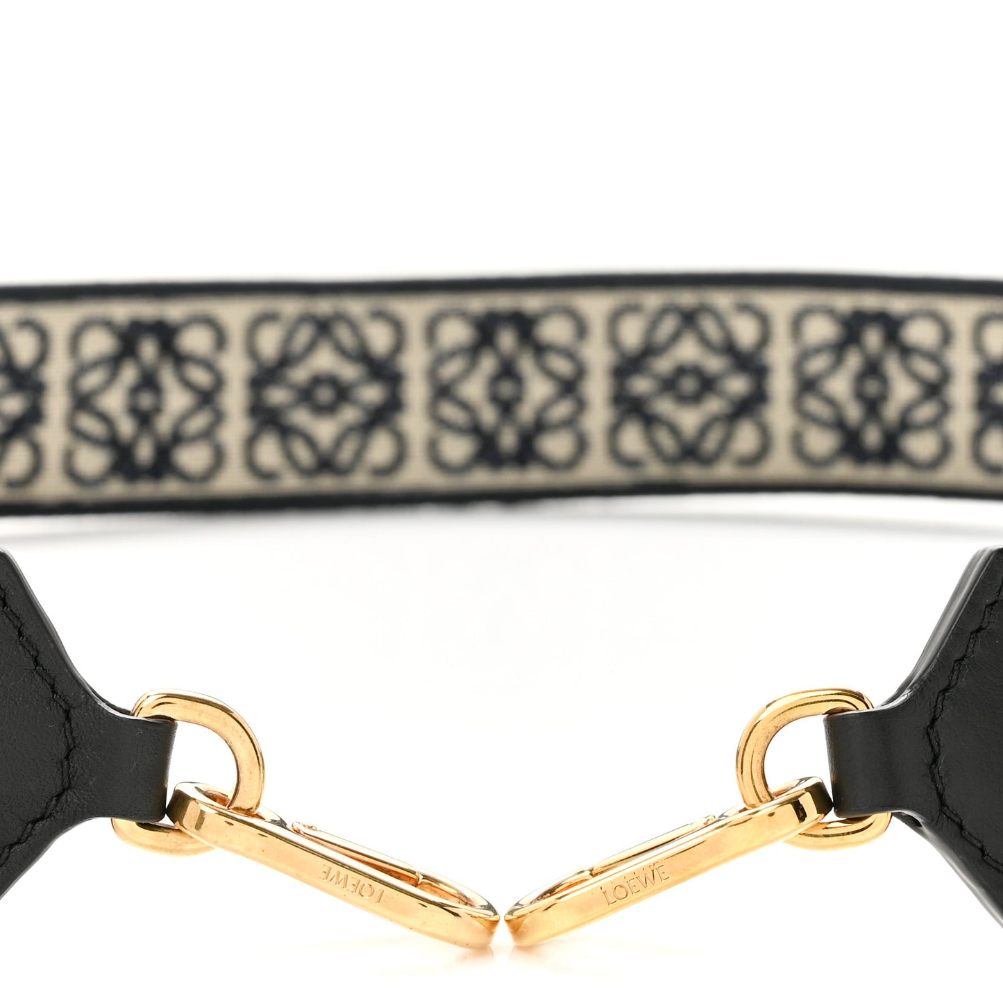 Calfskin Jacquard Anagram Strap Navy Black