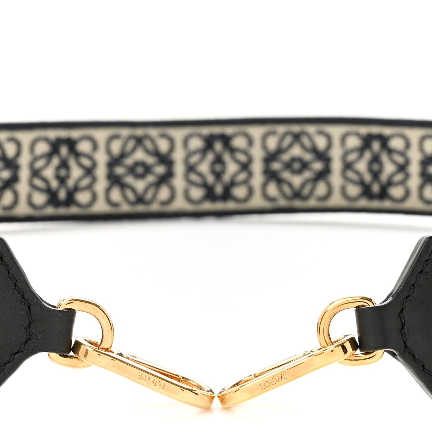 Loewe Calfskin Jacquard Anagram Strap Navy Black 3 of 7