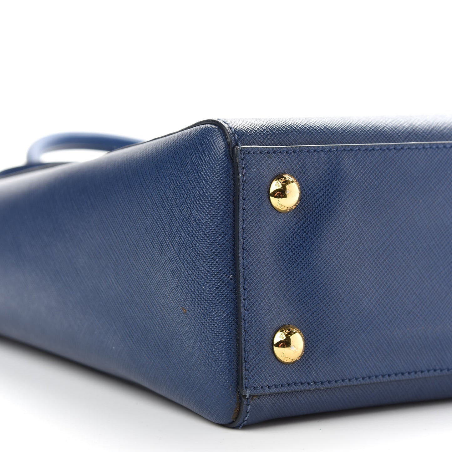 Saffiano Lux Double Handle Shopping Tote Bluette