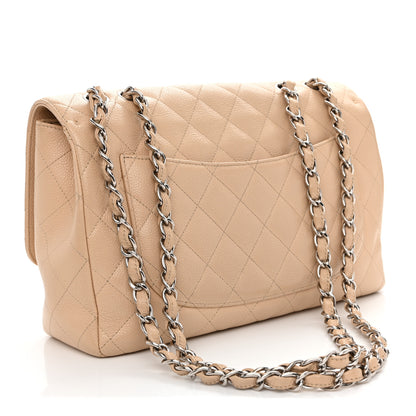 Chanel Caviar Quilted Jumbo Single Flap Beige Clair 3 of 16