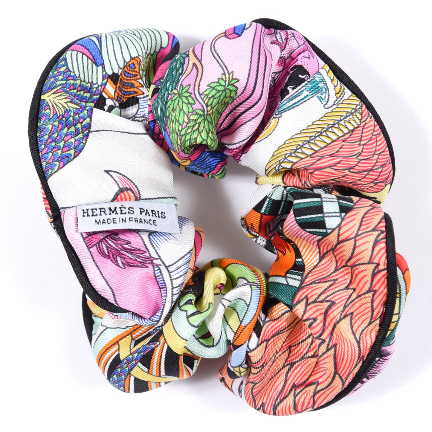 Silk Chouchou Imprimee Claudia Scrunchie Multicolore Black