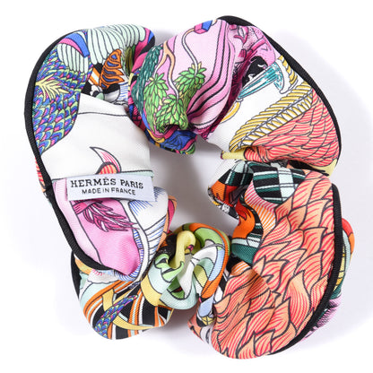 Hermes Silk Chouchou Imprimee Claudia Scrunchie Multicolore Black 3 of 3