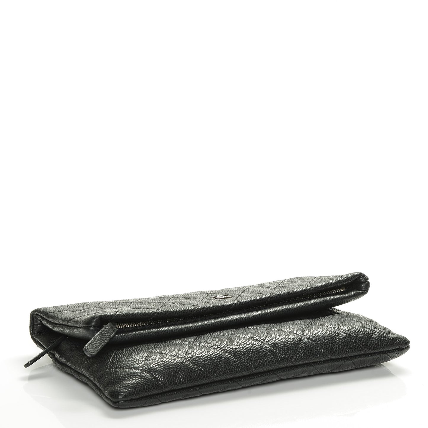 Caviar Quilted CC Beauty Clutch Black