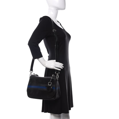 Christian Dior Grained Calfskin Stripe Dune Flap Black 2 of 10