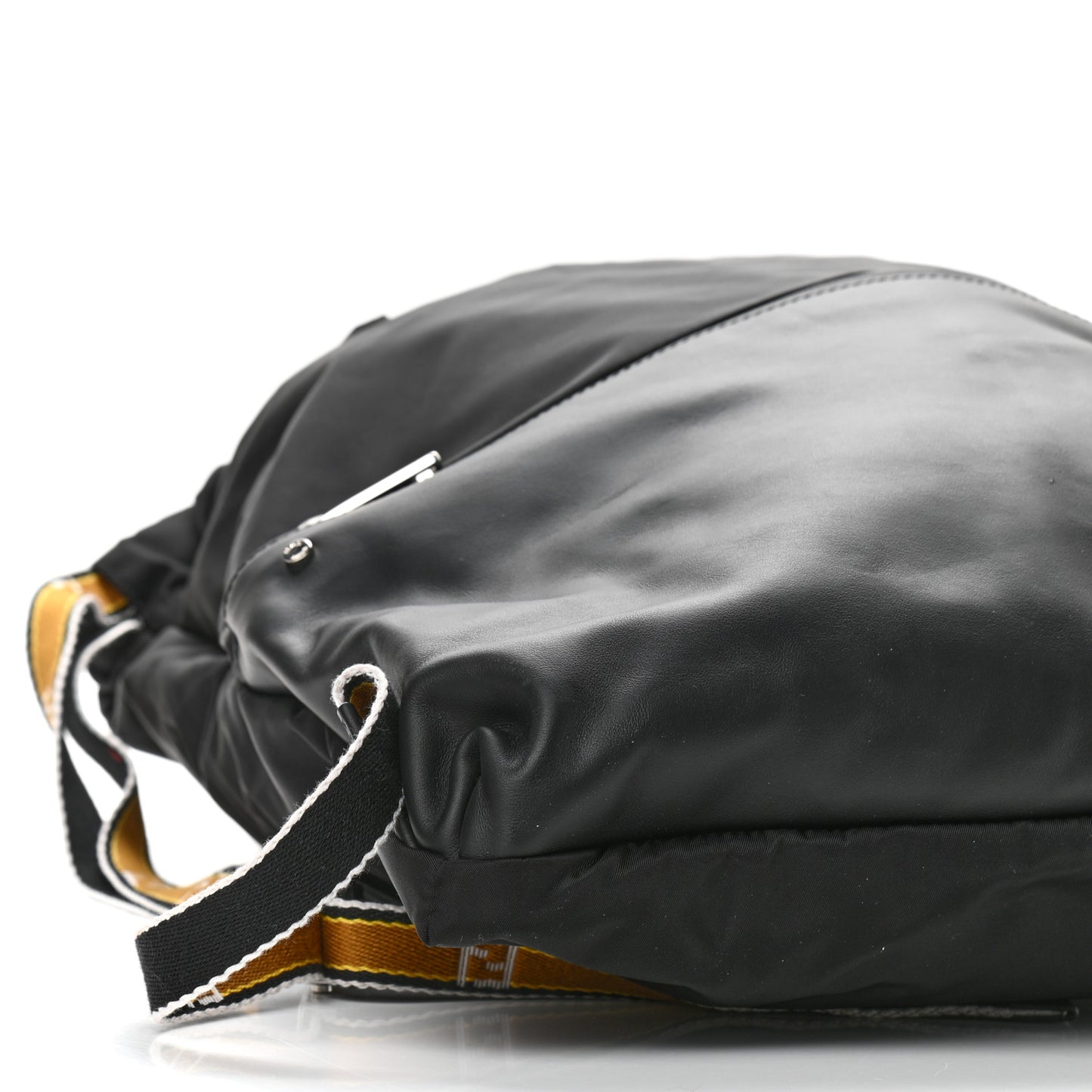 Nylon Vitello Drawstring Backpack Black