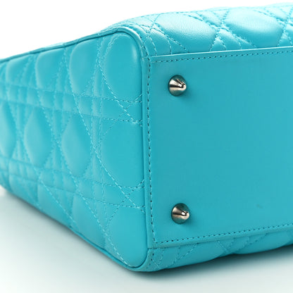 Christian Dior Lambskin Cannage Medium Lady Dior Turquoise 9 of 10