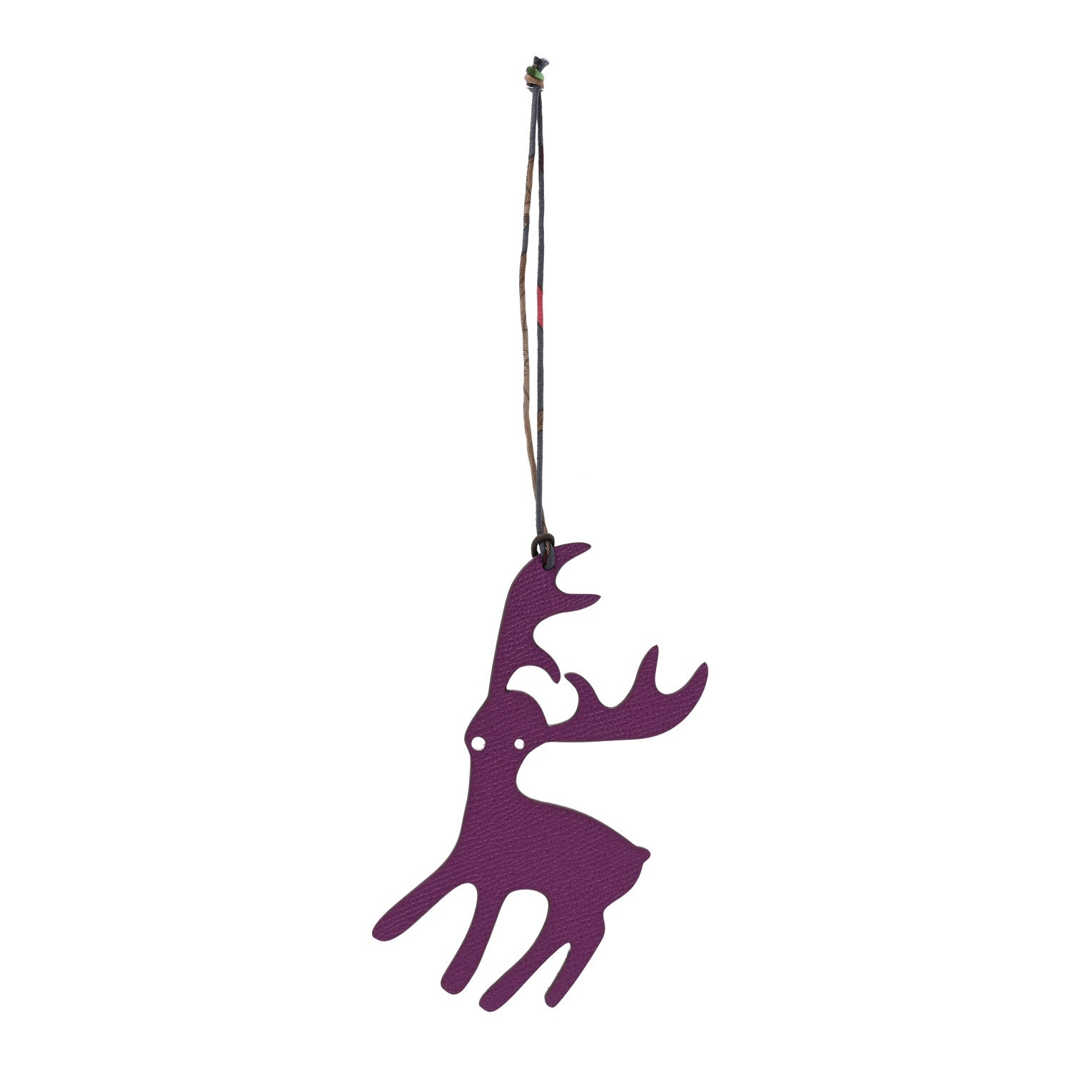 Hermes Togo Epsom Petit H Reindeer Bag Charm Capucine Anemone 1 of 3