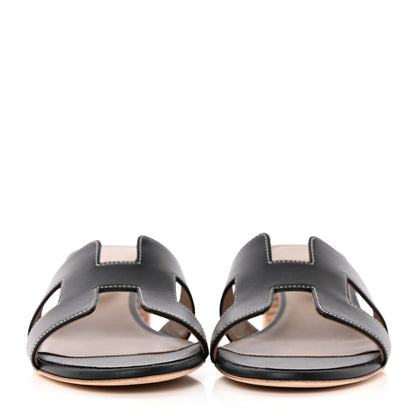Hermes Calfskin Oasis Sandals 36 Black 2 of 15