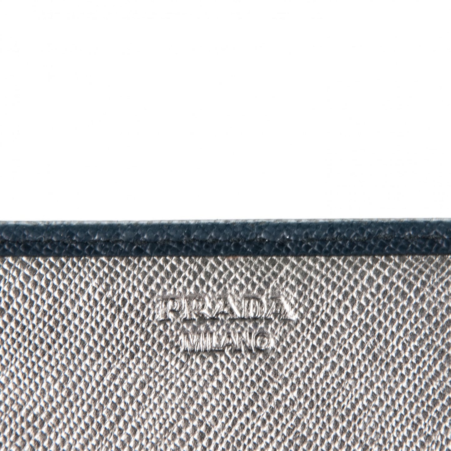 Saffiano Bi-Color Metal Continental Flap Wallet Blue