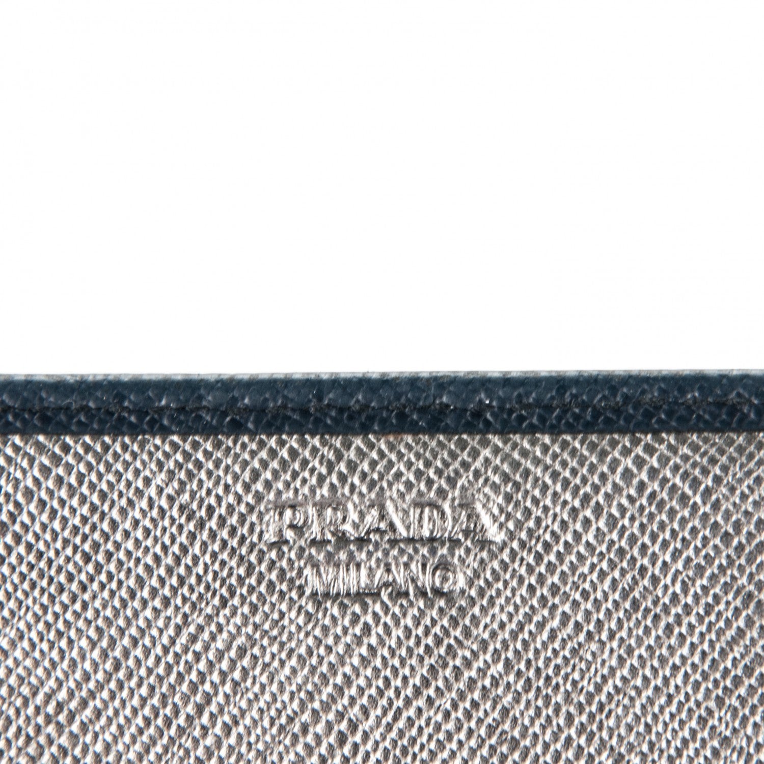 Prada Saffiano Bi-Color Metal Continental Flap Wallet Blue 7 of 7