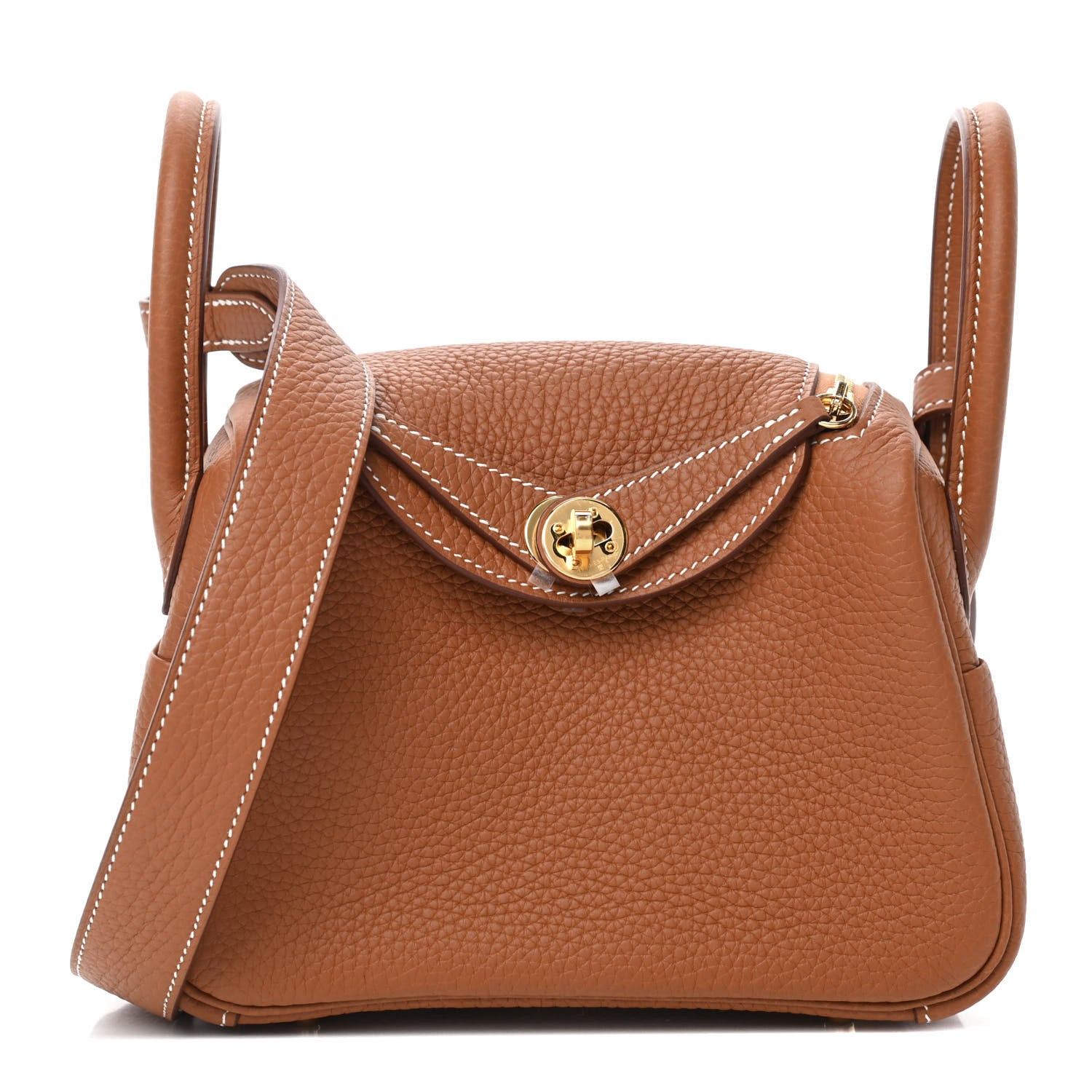 Hermes Taurillon Clemence Mini Lindy 20 Gold 1 of 4