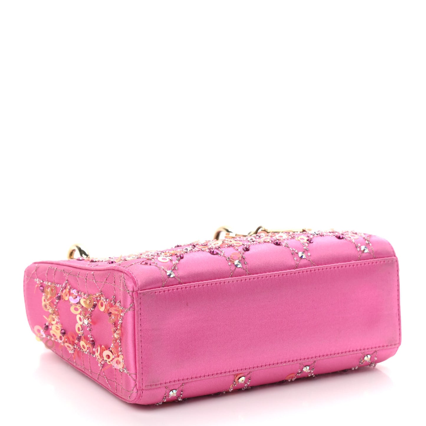 Satin Sequin Mini Lady Dior Pink